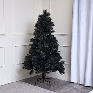 Large Black Fir Grey Tipped Christmas Tree - 180cm