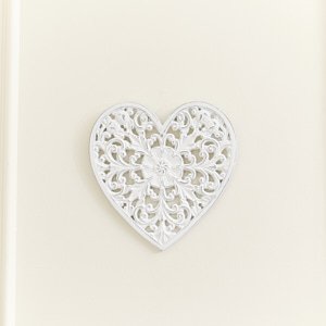White Floral Heart Wall Plaque