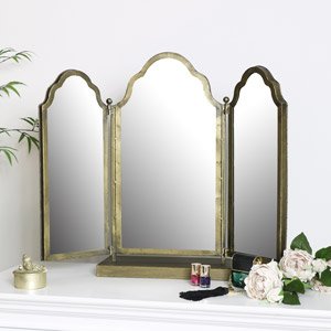 Antique Brass Dressing Table Mirror