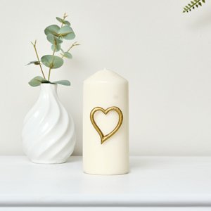 Antique Gold Heart Candle Pin