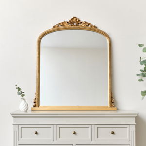 Arch Antique Gold Ornate Overmantle Mirror 88cm x 100cm