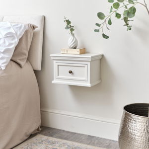 Ivory Wall Mounted Bedside Table - Daventry Ivory Range