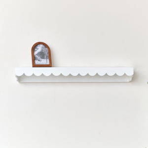 White Scalloped Wall Storage Shelf -  90cm