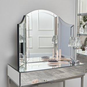 Arched Mirrored Dressing Table Triple Mirror