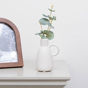 Beige Speckled Stone Poco Styled Flower Jug Vase - 13cm