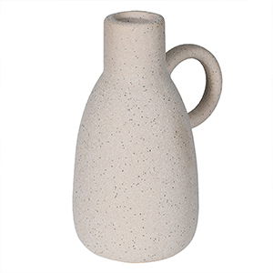 Beige Speckled Stone Poco Styled Flower Jug Vase - 13cm