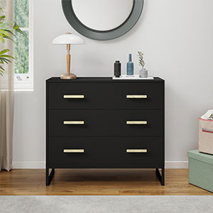 Black 6 Drawer Chest Of Drawers - Luna Black Range