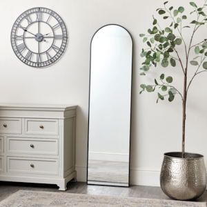 Black Framed Arch Wall Mirror 42cm x 156cm