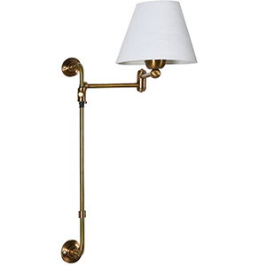 Brass Wall Lamp With White Shade