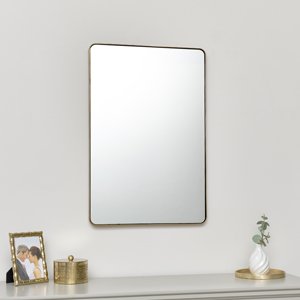 Brushed Gold Thin Framed Wall Mirror 50cm x 75cm