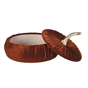 Burnt Orange Velvet Pumpkin Storage Box