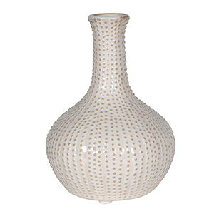 Ceramic Cream Speckled Urchin Vase - 17cm