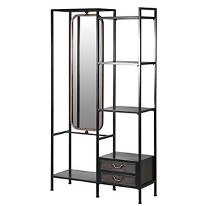 Dark Brown Iron Vanity Unit with Mirror - 185cm x 100cm