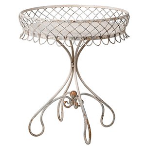 Distressed White Wire Side Table