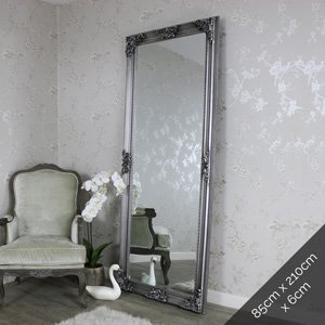 Extra, Extra Large Ornate Antique Silver Full Length Wall/Floor Mirror 85cm x 210cm