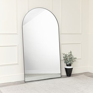 Extra Large Black Arched Leaner Mirror 180cm x 100cm