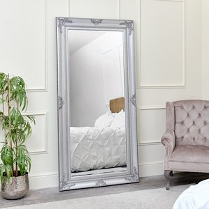 Extra Large Ornate Silver Wall/Leaner Mirror 100cm x 200cm