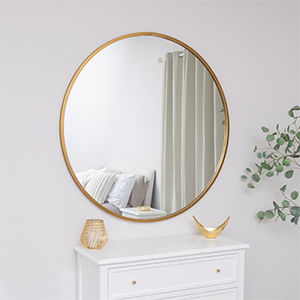 Extra Large Round Gold Wall Mirror 120cm x 120cm (1.2 M x 1.2 M)