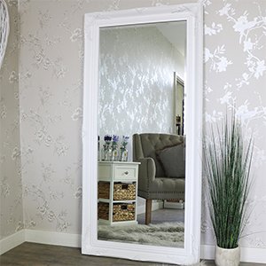 Extra Large White Ornate Wall/Floor Mirror 158cm x 78cm