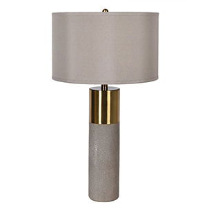 Faux Shagreen & Brass Table Lamp with Shade