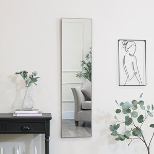 Full Length Grey Wall Mirror 31cm x 121cm