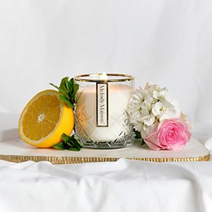 Melody Maison Citrus Rose Garden Scented Candle with Gold Detail