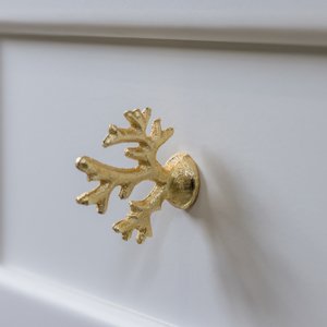 Gold Coral Shaped Drawer Knob