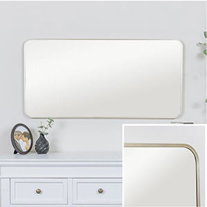 Gold Curved Framed Wall Mirror 100cm x 50cm