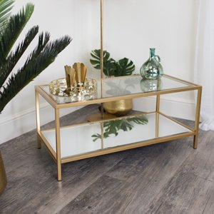 Gold Glass/Mirrored Coffee Table