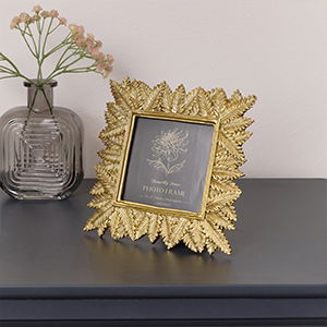 Gold Leaf Detail Photo Frame 17.5cm