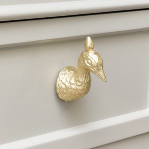 Gold Peacock Drawer Knob