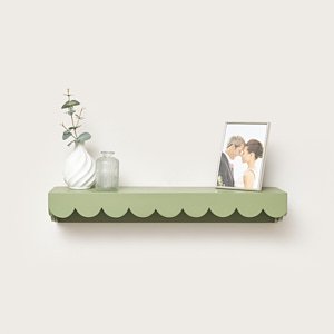 Green Scalloped Wall Storage Shelf - 61cm