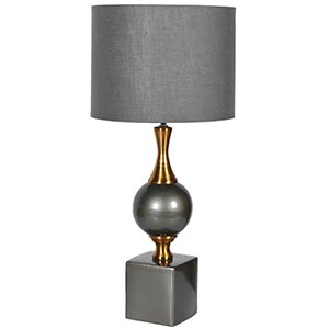 Grey and Gold Lamp with Linen Shade