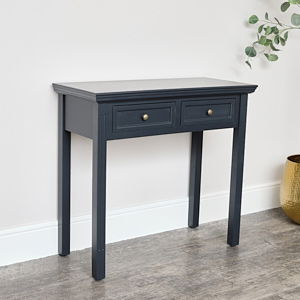 Black 2 Drawer Console / Dressing Table - Daventry Black Range