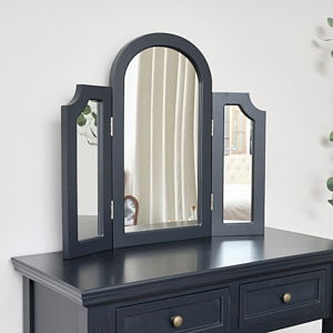Black Arched Triple Dressing Table Mirror - Daventry Black Range