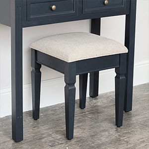 Black Cushioned Dressing Table Stool - Daventry Black Range