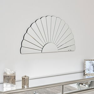 Frameless Arched Art Deco Wall Mirror 88cm x 45cm