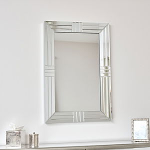 Large Frameless Bevelled Rectangular Wall Mirror 60cm x 90cm