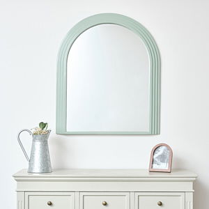 Large Green Arched Wall Mirror - 90cm x 75cm