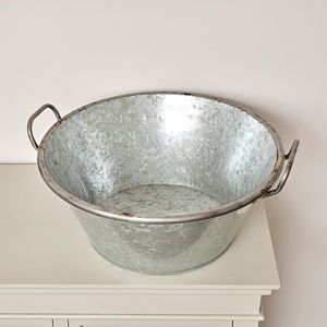Large Silver Galvanised Metal Trough Planter Pot - 55cm