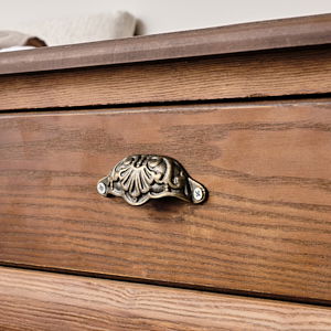 Ornate Brass Patterned Cup Pull Handle