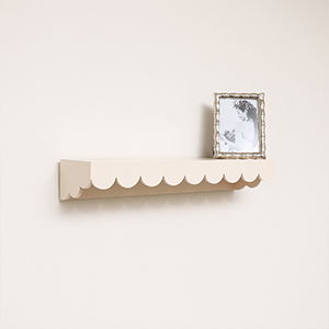 Pale Peach Scalloped Wall Storage Shelf - 61cm