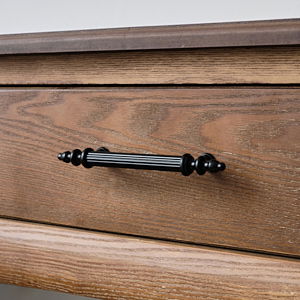 Small Black Ribbed Metal Bar Pull Handle 15cm