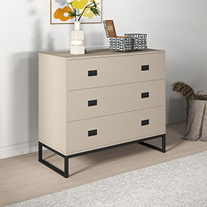 Large 3 Drawer Chest of Drawers - Elle Black Stone Range