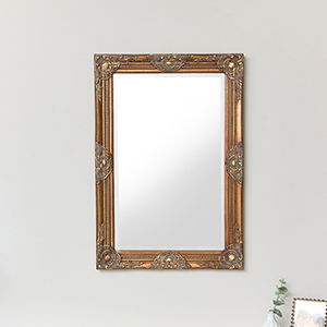 Large Antique Gold Ornate Rectangle Wall Mirror 81cm x 55cm