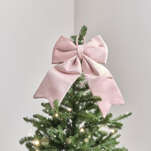 Large Baby Pink Velvet Christmas Bow - 30cm x 45cm
