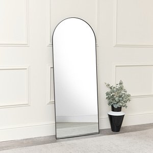 Large Black Arched Leaner Mirror 150cm x 60cm