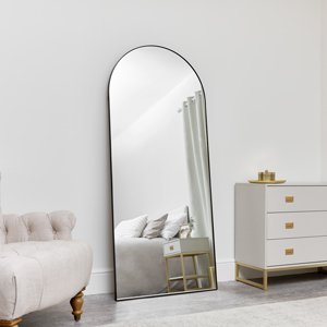 Large Black Arched Mirror 183cm x 80cm