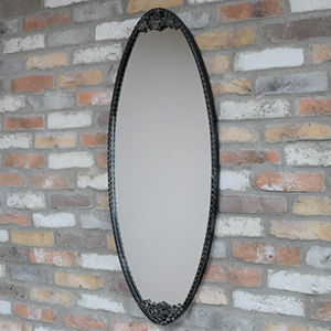 Large Black Oval Mirror