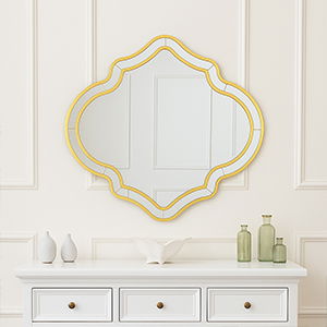 Large Gold Moroccan Style Wall Mirror 89cm x 80cm 